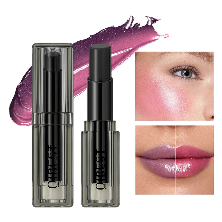 QIBEST Blue Black Lipstick Temperature Color Changing Lip Balm Moisturizing Lasting Ph Change Color Lip Stain Tint Cosmetics