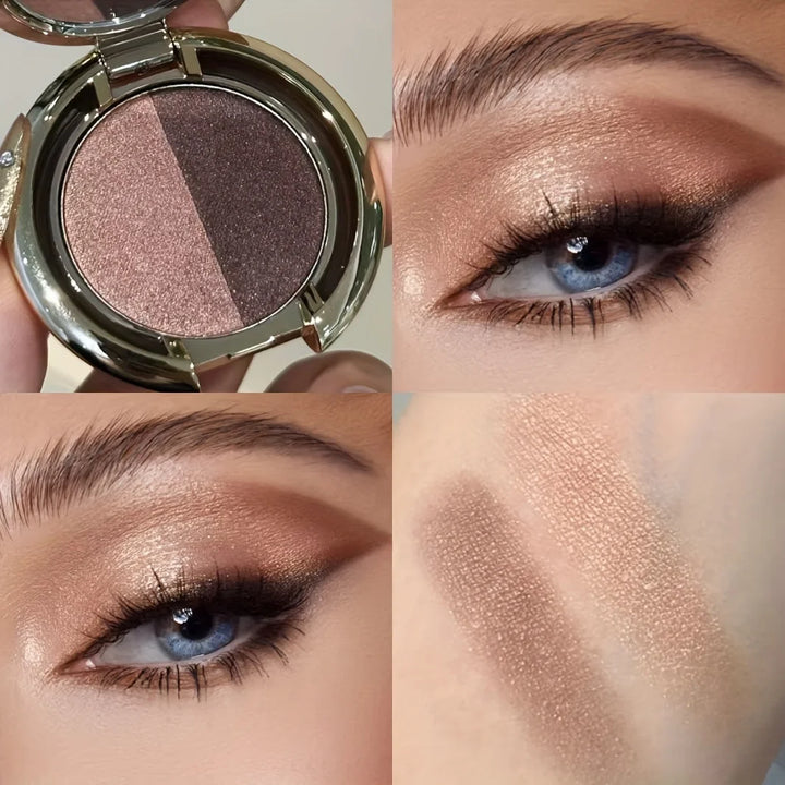 Herorange Two Tone Eyeshadow Smooth Matte Shimmer High Gloss Daily Party Festival Makeup Christmas Gift