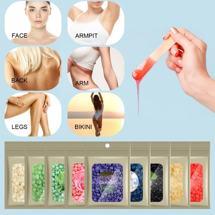 No Strip Hair Removal Wax Fast Painless Depilatory Hard Wax Beans Unisex Eyebrow Face Leg Bikini Arm Full Body Hair Removal Bean