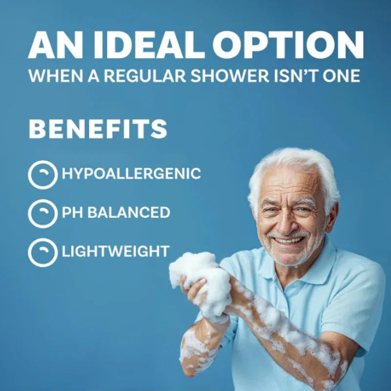 25pcs Disposable Rinse Free Bathing Wipes, Shower Wipes, Foaming Towels Simply Dampen Lather and Dry for GYM and Camping