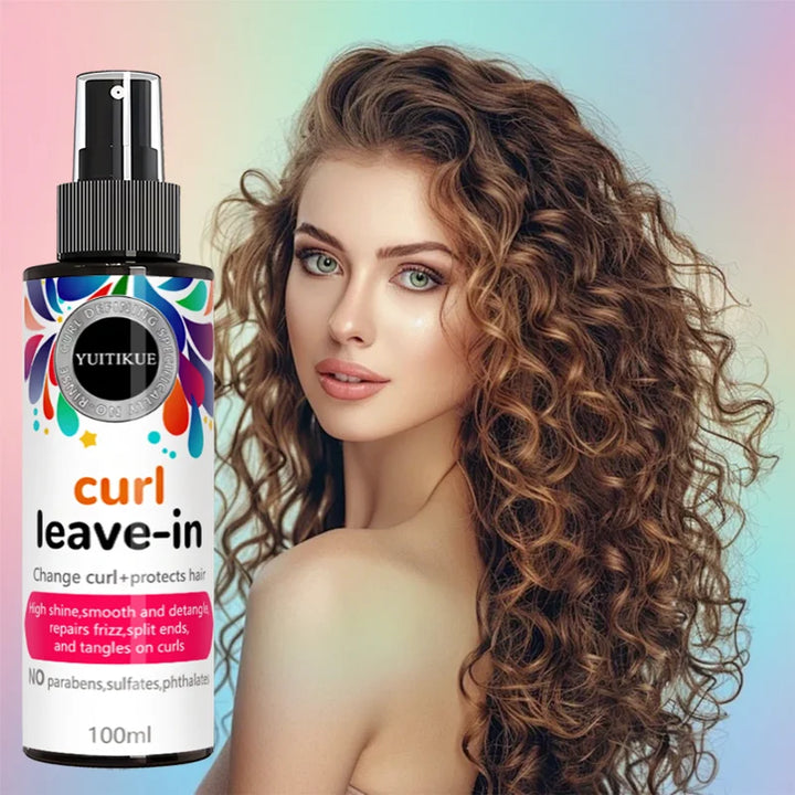 Curl leave-in conditioner, restores curls and protects hair, high shine, smooth and easy to comb, repairs frizz in curls.