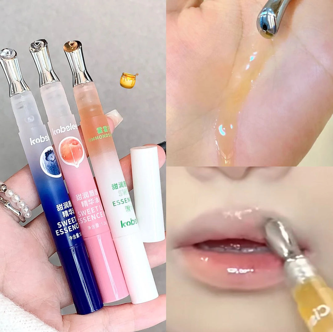 Peach Lip Oil Hydrating Mirror Lip Gloss Moisturizing Non-sticky Lip Tint Lips Plumper Autumn and Winter Lips Care Serum Primer
