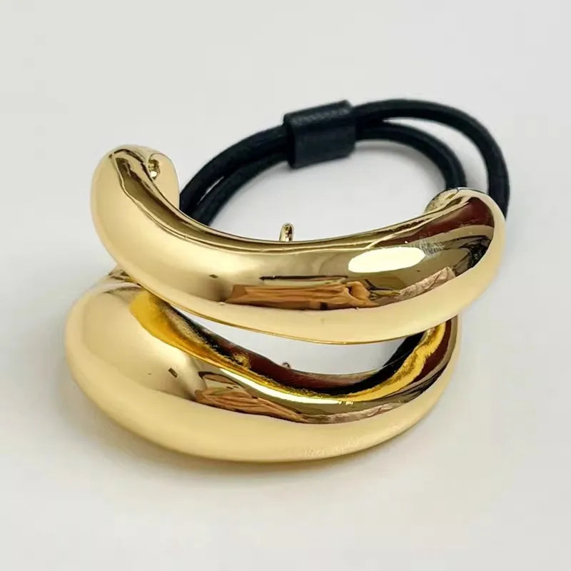 Metal Irregular Double-layer Hair Bands Ropes for Women Headband Elastic HairPins Hairband Fashion Jewelry Hair Accessories Gift