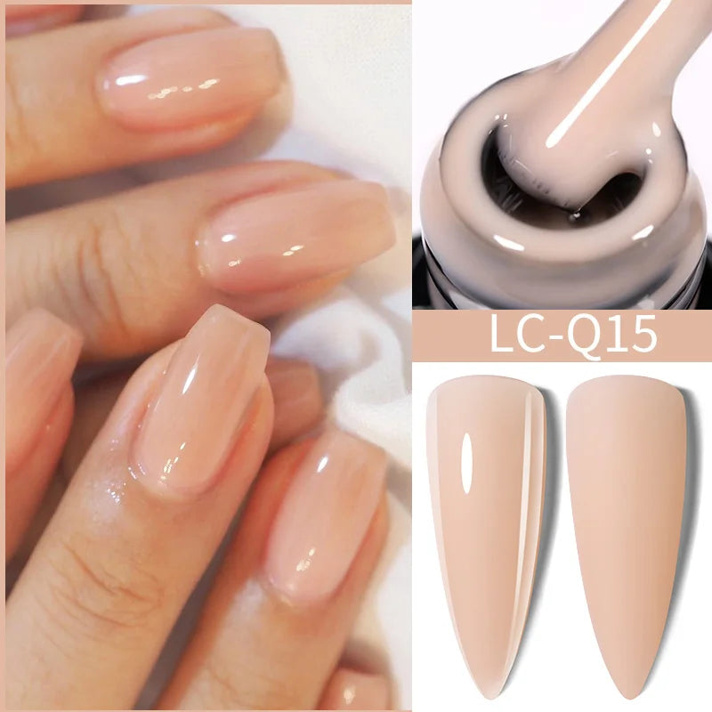 LILYCUTE 15ML Quick Extension Gel Nail Polish Nude Milk White Color Finger Prolong Acrylic Crystal Construction Hard Gel Varnish
