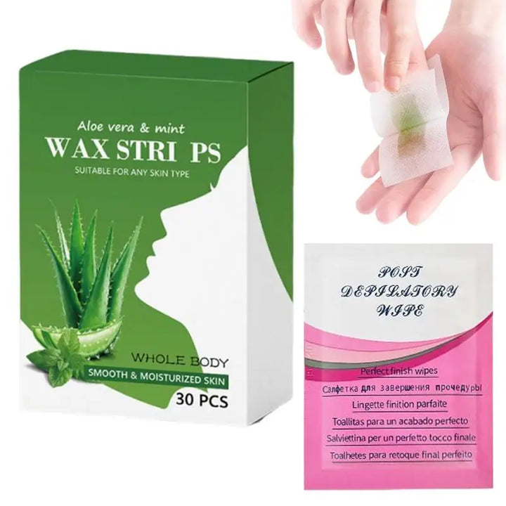 30pcs Body Wax Strips Face Wax Strips Hair Remover Brazilian Epilating Kit Hair Removal Wax Strips Roll Underarm Wax Strip Paper