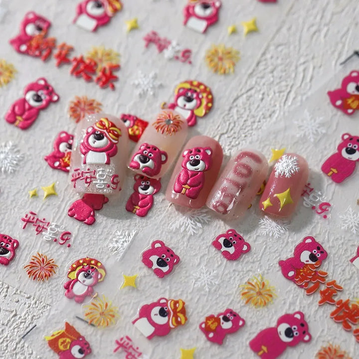 Disney Princess Cartoon 5D Nail Stickers Nail Art Decoration Frozen Snow White Nail Art Stickers Nail Supplies