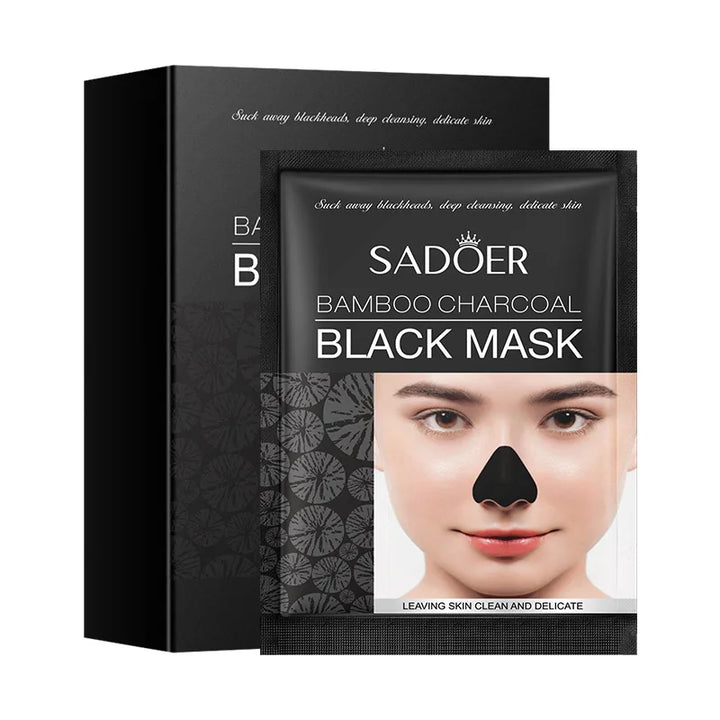 Bamboo Charcoal Blackhead Removing Peel-Off Mask, 10-Piece Travel Pack, Deeply Removes Dead Skin And Impurities.