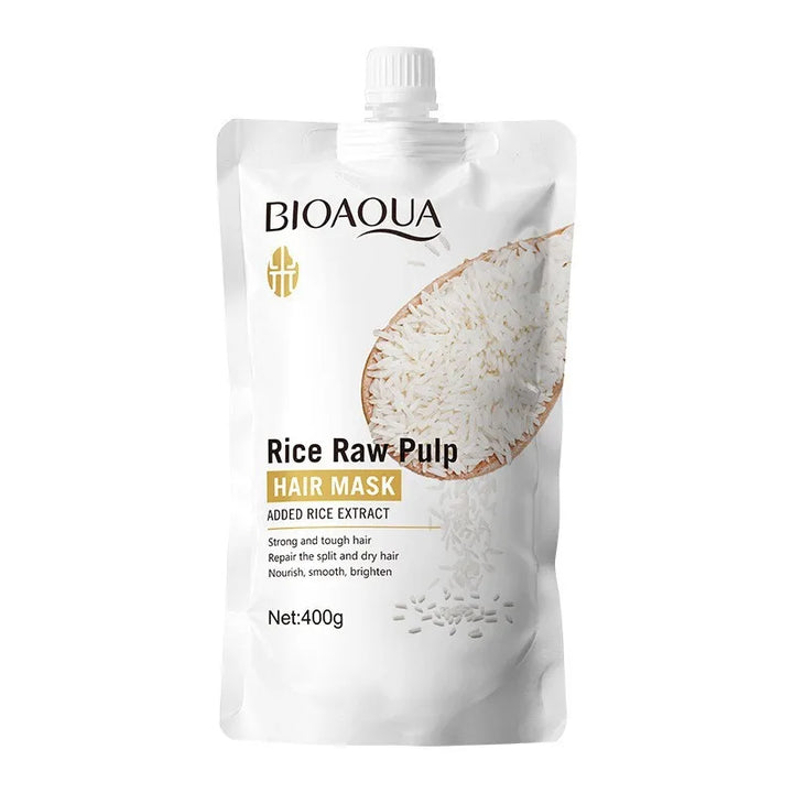 400g Rice Puree Hair Mask, Penetrates the Hair Core, Replenishes Hair Nutrients, Repairs Damaged Cuticles, and Improves Dryness, Split Ends, Frizz, and Other Hair Damage Caused by Blow-Drying, Ironing, and Dyeing.