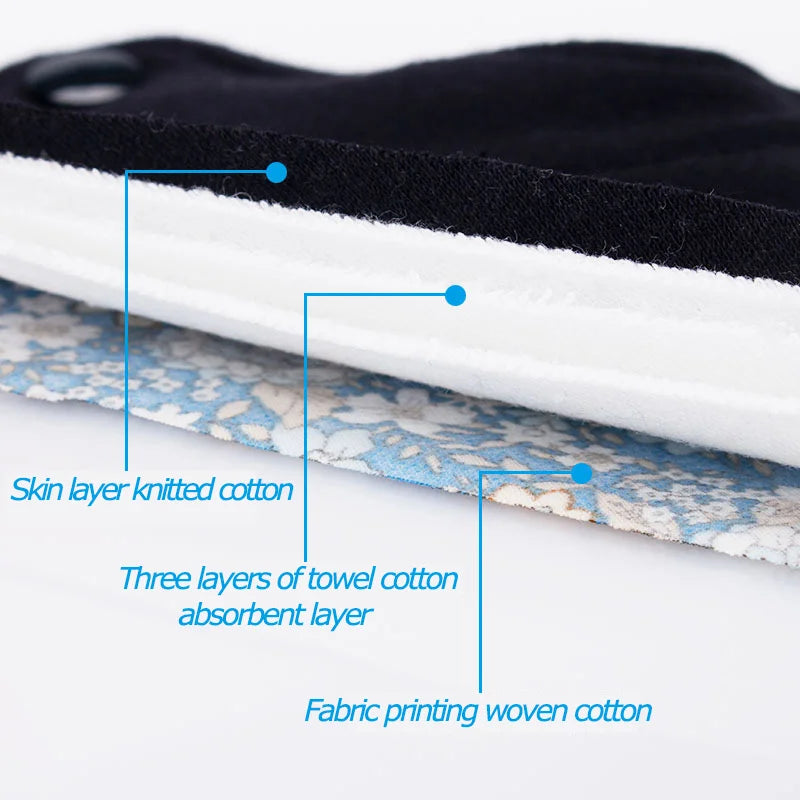3PCS Washable Cotton Menstrual Pad Reusable Printed Maternal Sanitary Napkin Breathable Soft Care Pad 30cm 26cm 20cm to Choose
