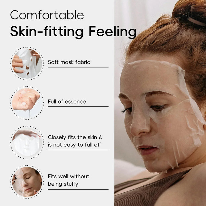 Snail Mucin & Protein Sheet Mask,Anti-Aging & Repair Face Mask,Hydrating Firming Essence Mask for Wrinkles and Pores,5/10/20 PCS