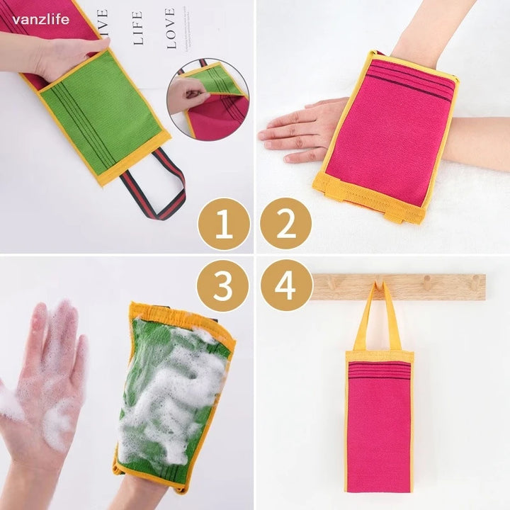 Back Rubbings Strip Exfoliating Wash Towel Back Artifact Strong Ash and Mud Removal Back Rub Men and Women Bath Towel Bath Towel Gloves