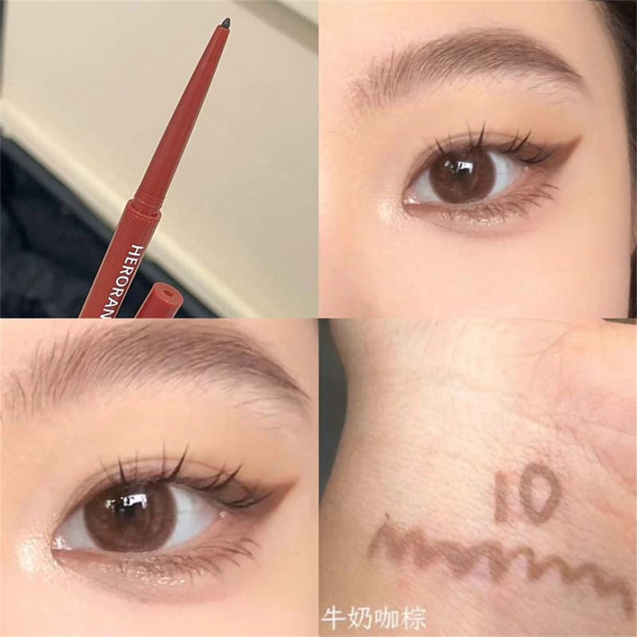 12 Colors Eyeliner Pencil Waterproof Long-lasting Orange Black Brown Easy Wearing Eyeshadow Contour Stick Lying silkworm Makeup