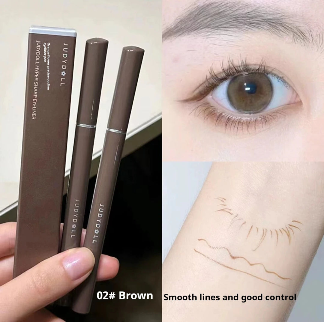 JUDYDOLL Ultra-fine Liquid Eyeliner Skinny Curved Brushwork Long lasting Waterproof Anti Shake Fast Drying Slim Enlarged Eyes