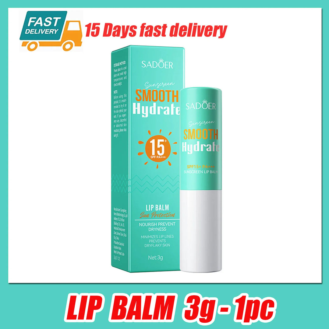 Spf 15+ Lip Sunscreen Solar Blocker Lip Balm Moisturizing Fade Lip Lines Nourishing Hydrating Lipstick For Lips Skin Care