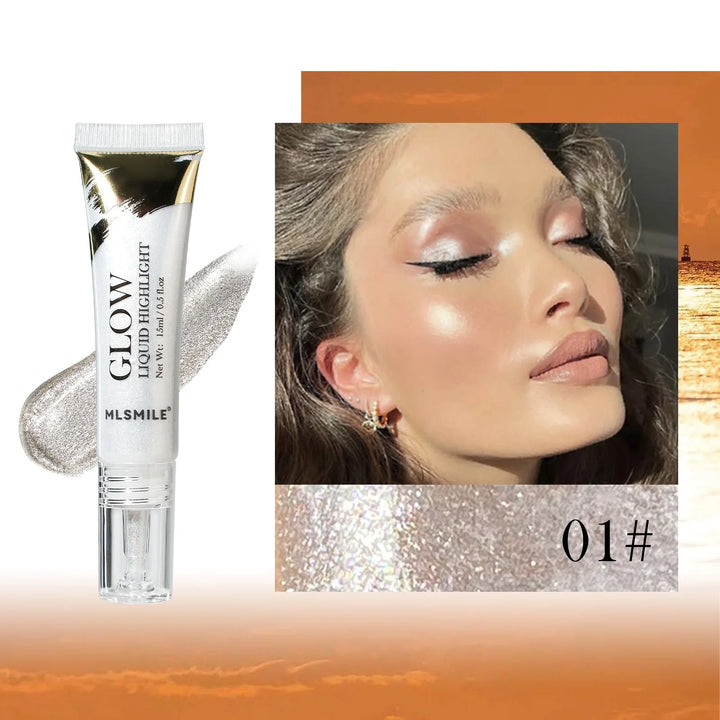 1PC Highly Pigmented Liquid Highlighter Makeup Waterproof Lasting Shimmer Glow Stick for Face Body Eyes Contour Highlighting