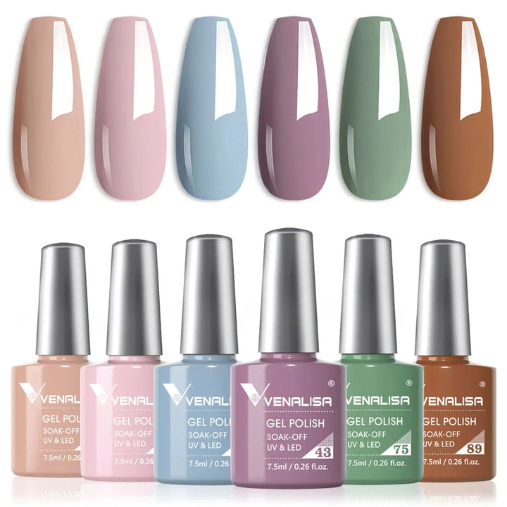 Venalisa HEMA TPO FREE Nail Gel Polish Glitter Gorgeous Full Coverage Soak Off UV LED French Nail Jelly Pink Nude Collection