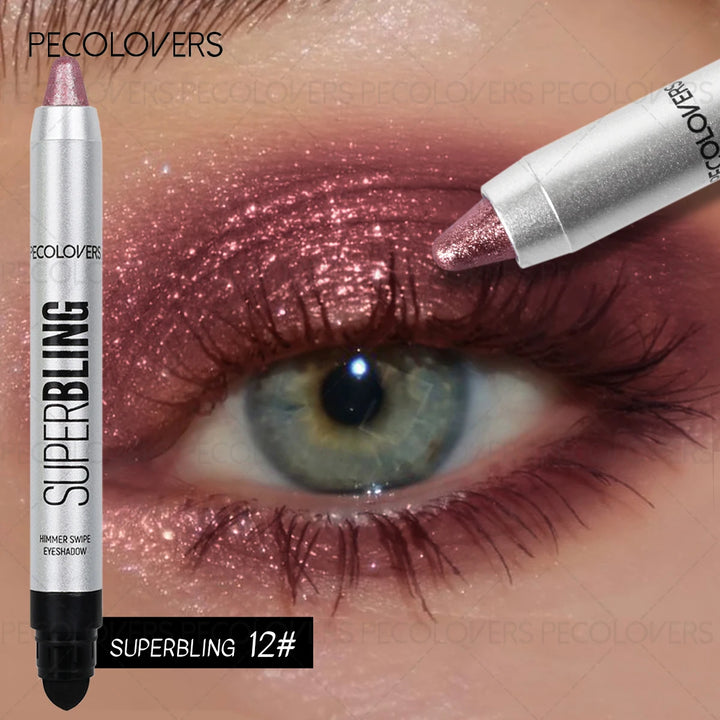 1 Pc High Color Rendering Shimmer Eyeshadow Pen, Shiny Colors Eye Shadow Stick, Eye-catching Eye Makeup, Music Festival Makeup