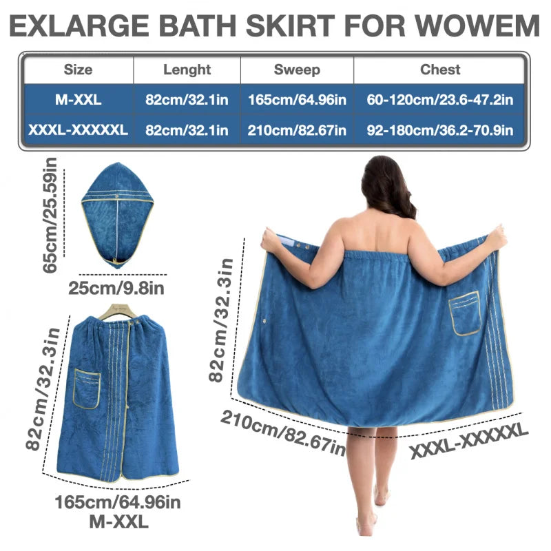 2pcs Set, Extra Large Bathrobe Princess Cap Outfit, Large Size Towel Wrap, Thick Coral Fleece, Perfect for Home Travel, Sauna