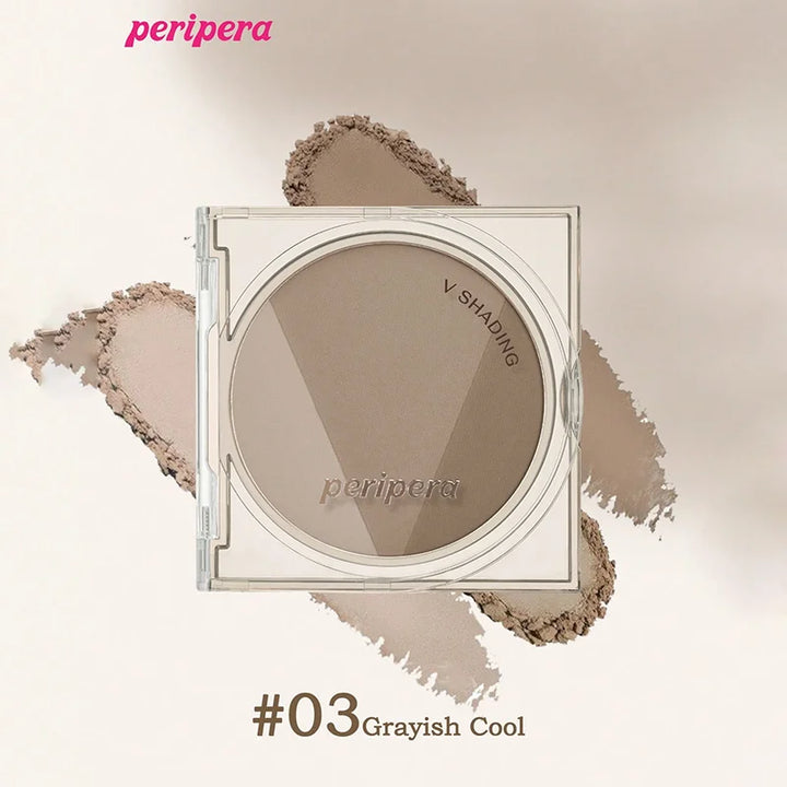 K-beauty V Shading Contour Matte Powder Palette, Light Smooth Velvet Texture Slimming Facial Nose, Natural Gradation Bronzer
