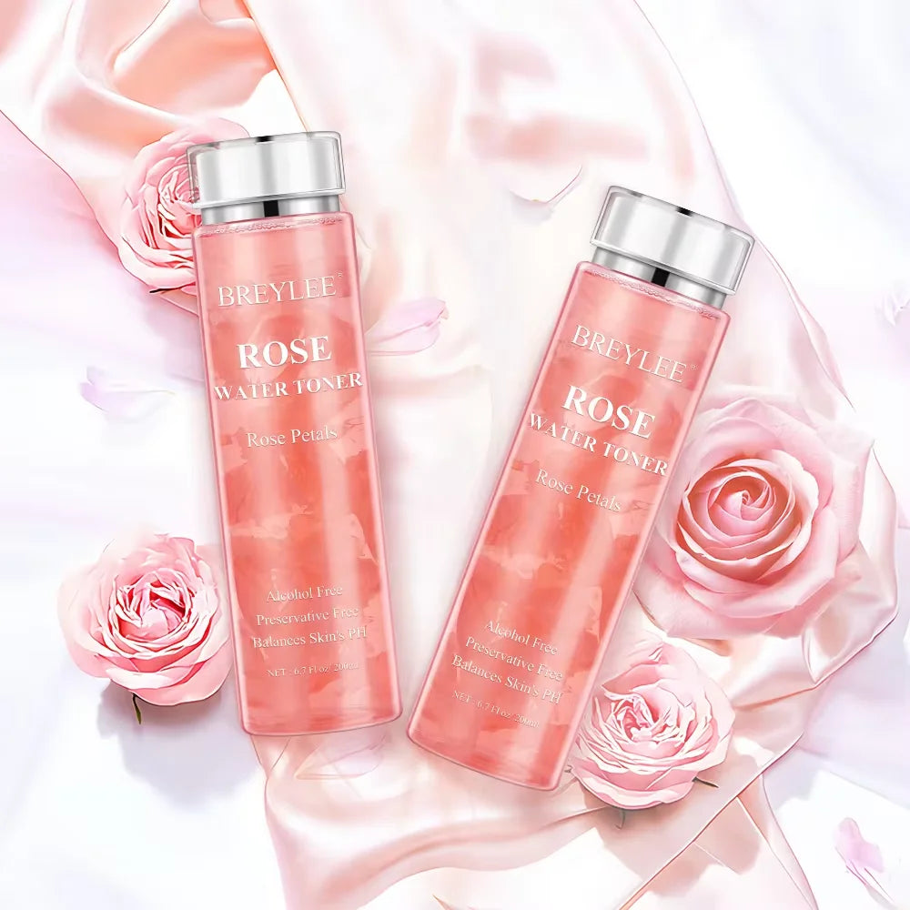 BREYLEE  Rose Water Toner Face Toner Essence Repair Smooth Watery Skin 200ML X 5PCS
