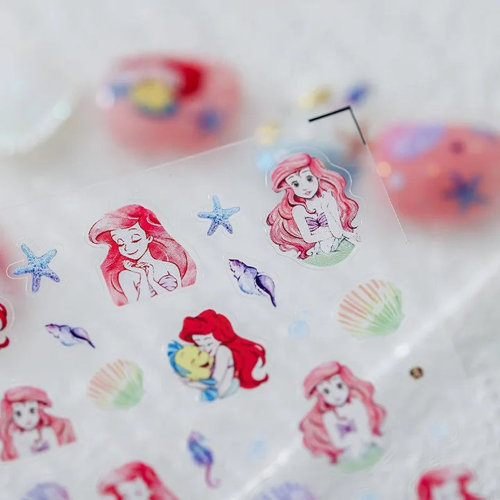 Disney Princess Cartoon 5D Nail Stickers Nail Art Decoration Frozen Snow White Nail Art Stickers Nail Supplies