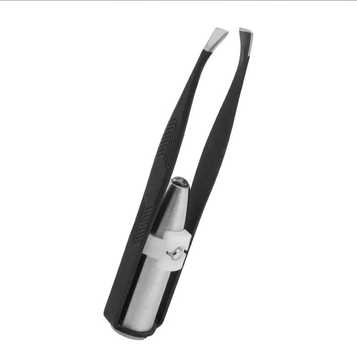 With LED Light Makeup Tool 1pcs Hot Sales Portable Stainless Steel Button Cell Smart Design Eyebrow Hair Remove Tweezer