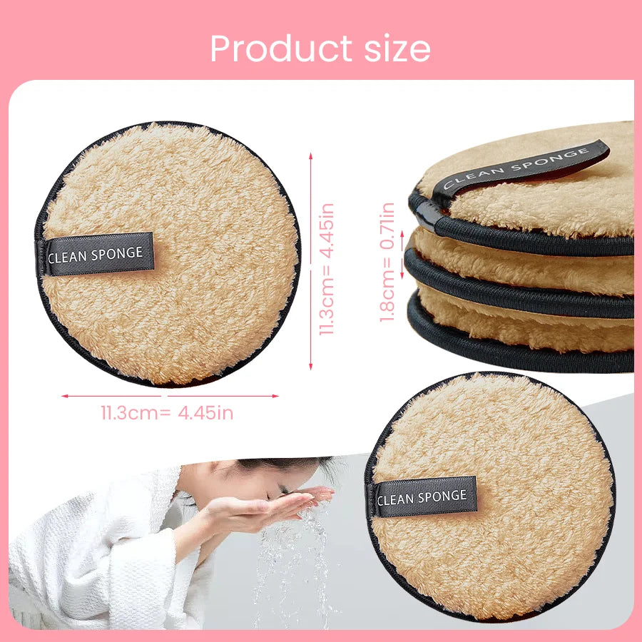 3 Packs 5 Color Optional Round Small Pineapple Cleaning Powder Puff Beginner  for Home And Travel Use