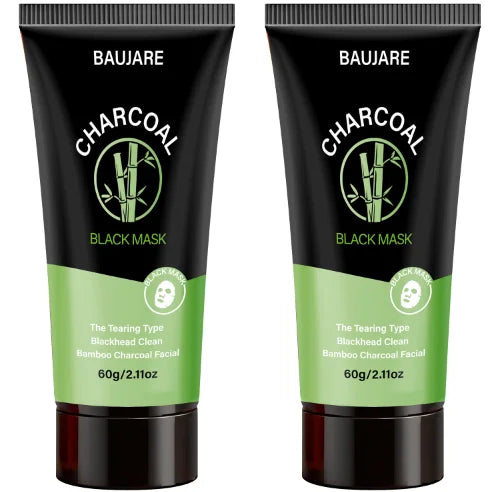Charcoal Black Mask (Tearing Type): Bamboo Charcoal, Cleans Blackheads/Pores, Leaves Skin Smooth & Delicate