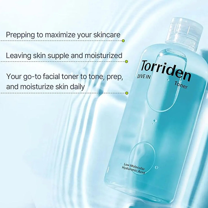 Torriden Dive In Low Molecular Hyaluronic Acid Toner 300ml,Lightweight Liquid,Revitalizing & Featherlight,K-Beauty,Korean Makeup