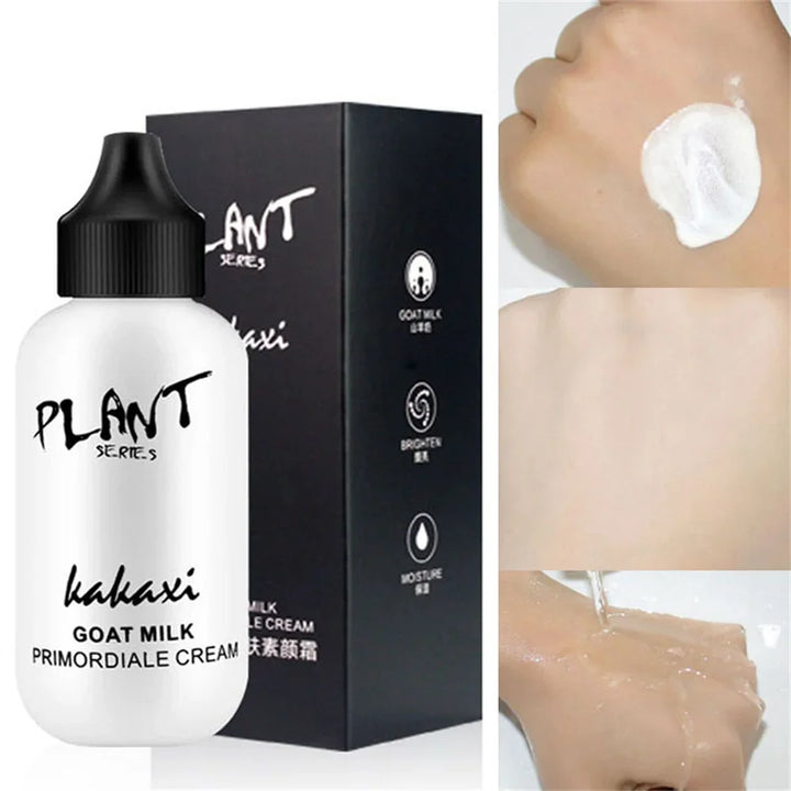Matte Face Liquid Foundation Goat Milk Cream Natural Whitening Full Coverage Waterproof Brightening Cover Dark Circle Concealer