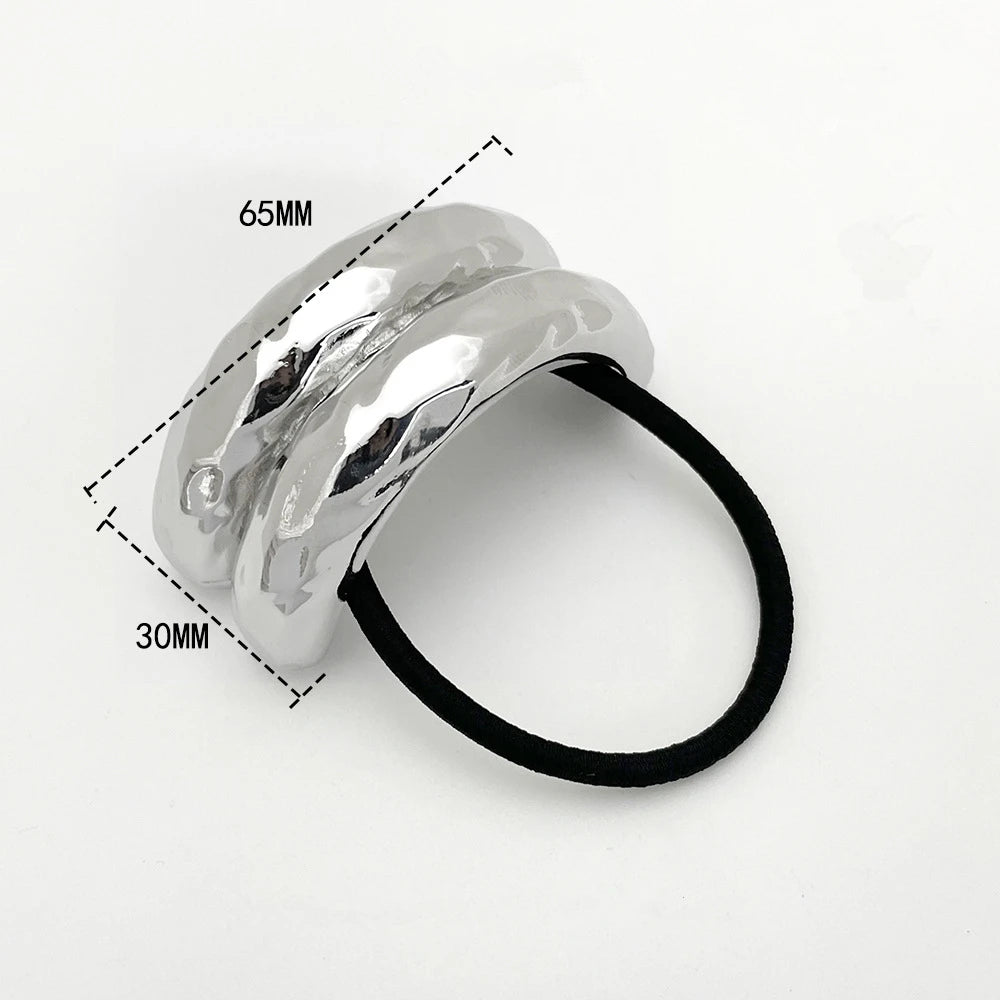 Metal Irregular Double-layer Hair Bands Ropes for Women Headband Elastic HairPins Hairband Fashion Jewelry Hair Accessories Gift