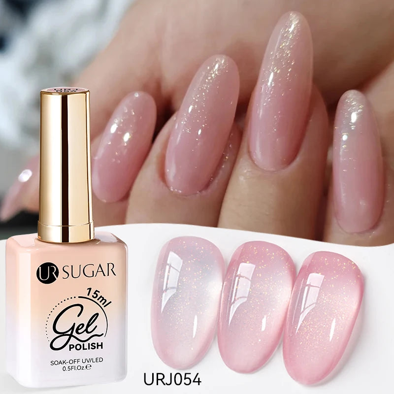 UR SUGAR 15ml Jelly Milky White Translucent Color Gel Polish Semi Permanent UV Gel Nail Art Soak Off Gel Varnish Latest Fashion