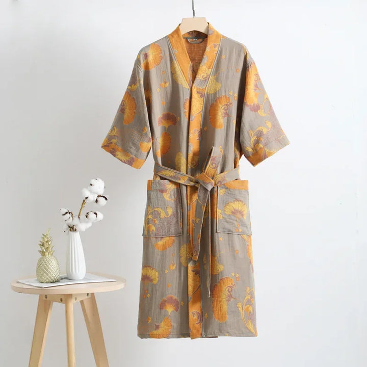 Cotton Printed Women's Bathrobe for Spring and Autumn Pajamas Home Clothing Multi Colors Quick Drying Bathrobes Female