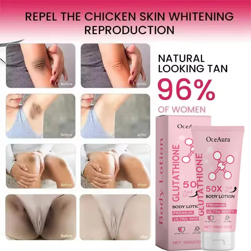 Glutathione Niacinamide Body Lotion Skin Brightening Hydrate Revitalize Even Skin Tone Whitening Face Bleaching Lightening Care