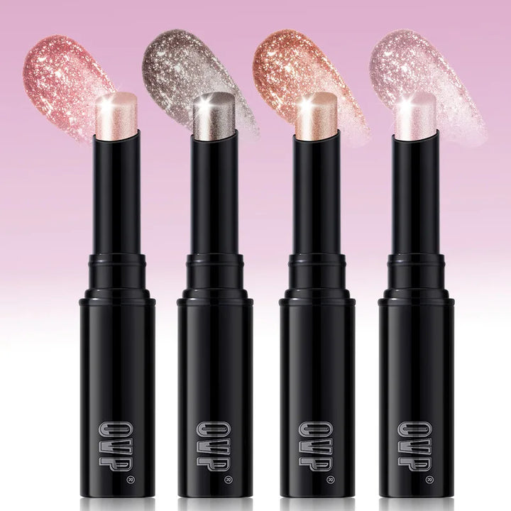 4-piece Water-glow Eyeshadow Stick Set, with Shimmering and Fine Glitter Effect, and Does Not Easily Smudge The Makeup.
