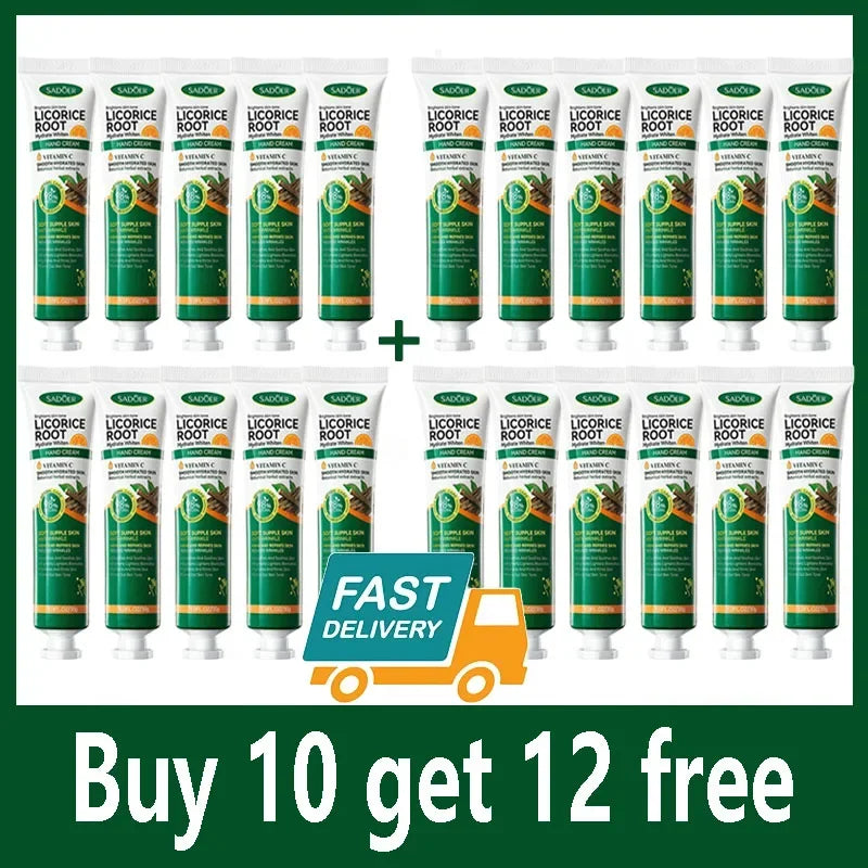 Licorice Root Hand Cream Exfoliator Anti Cracking Soothing Repaire Moisturizing Dead Skin Removal vitamin C Whitening Hand Care