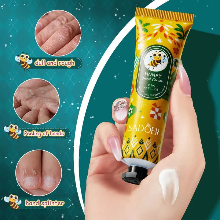 1pcs SADOER Honey Hand Cream Anti-Drying Crack Moisturizing Brightening Repairing Hand Creams for Hands Skin Care