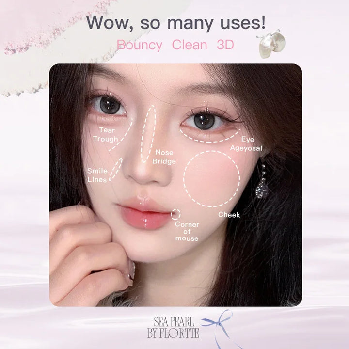 FLORTTE Single Highlighter Powder, Natural Transparent Watery Glow, Brightens Skin Tone & Creates 3D Makeup