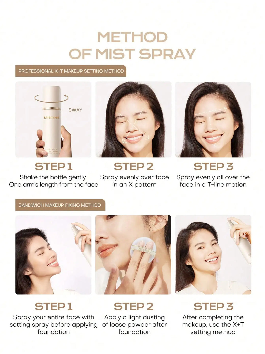 Mistine Makeup Setting Mist for Long Lasting Makeup effect Oil Control & Nourishing Matte Setting Spray 100ml 1 Pack