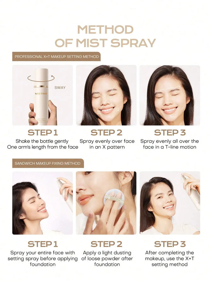Mistine Makeup Setting Mist for Long Lasting Makeup effect Oil Control & Nourishing Matte Setting Spray 100ml 1 Pack