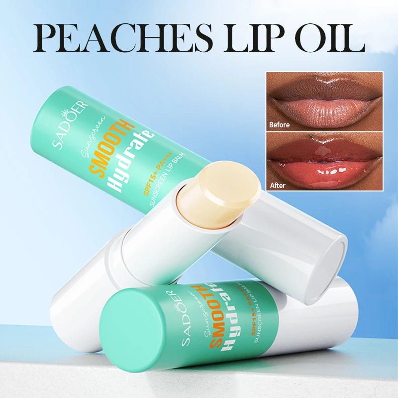Spf 15+ Lip Sunscreen Solar Blocker Lip Balm Moisturizing Fade Lip Lines Nourishing Hydrating Lipstick For Lips Skin Care