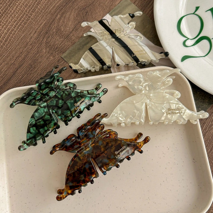 New Exquisite Acetate Hair Claws Elegant Butterfly Shark Hair Clips Barrettes For Women Korean Design Hair Accessories Headwear