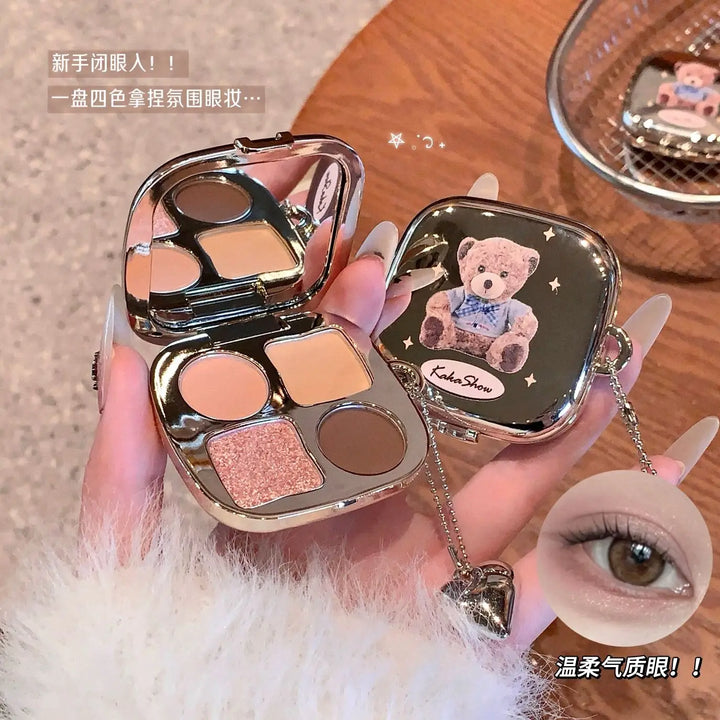 Kakashow Little Bear Eyeshadow Palette - Soft, Natural, Long-Lasting, Non-Fading, and Smudge-Free Eyeshadow Palette
