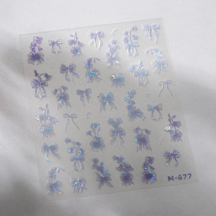 5D Butterfly Nail Stickers Sparkling Jelly Butterfly Nail Art Sticker Decorations Decals DIY Self Adhesive Slider Manicure Parts