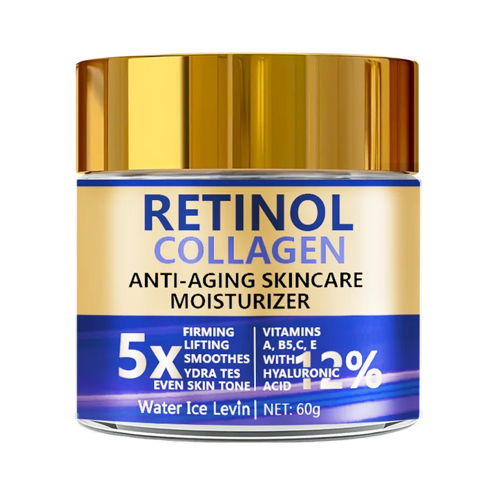 Retinol Collagen Cream, Firming Facial Moisturizing Cream, Day and Night Use, Containing Shea Butter and Hyaluronic Acid, Moisturizing and Nourishing Sensitive Skin