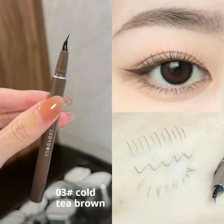 JUDYDOLL Ultra-fine Liquid Eyeliner Skinny Curved Brushwork Long lasting Waterproof Anti Shake Fast Drying Slim Enlarged Eyes