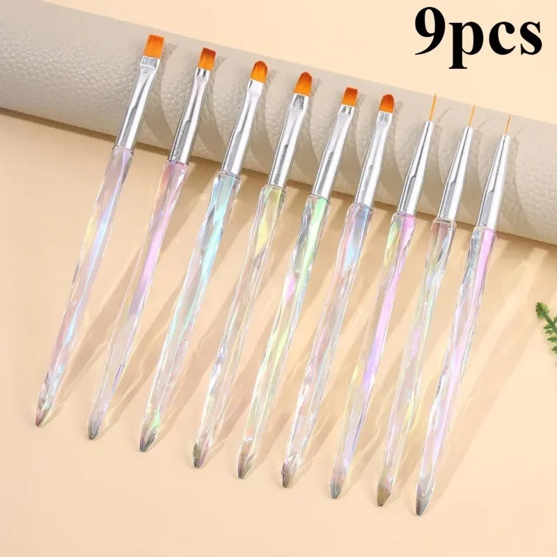 Nails Art Liner Brushes Elongated Lines Striping Drawing Painting  6/9/12/15/18/25mm Nail Design Pen Professional Manicure Tool