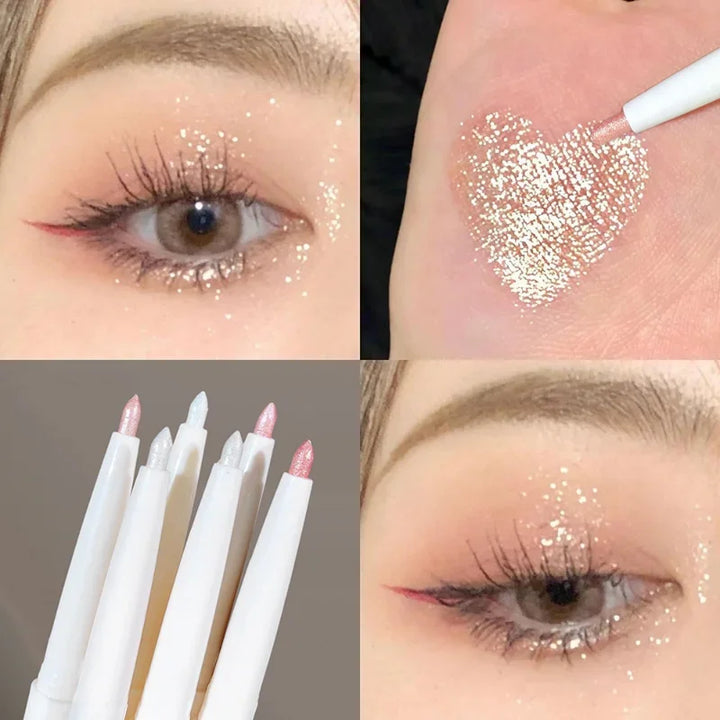 Diamond White Eyelid Highlighter Pen for Brightening Eye Glitter Golden Eyeliner Eyeshadow Stick for Stunning Makeup Results