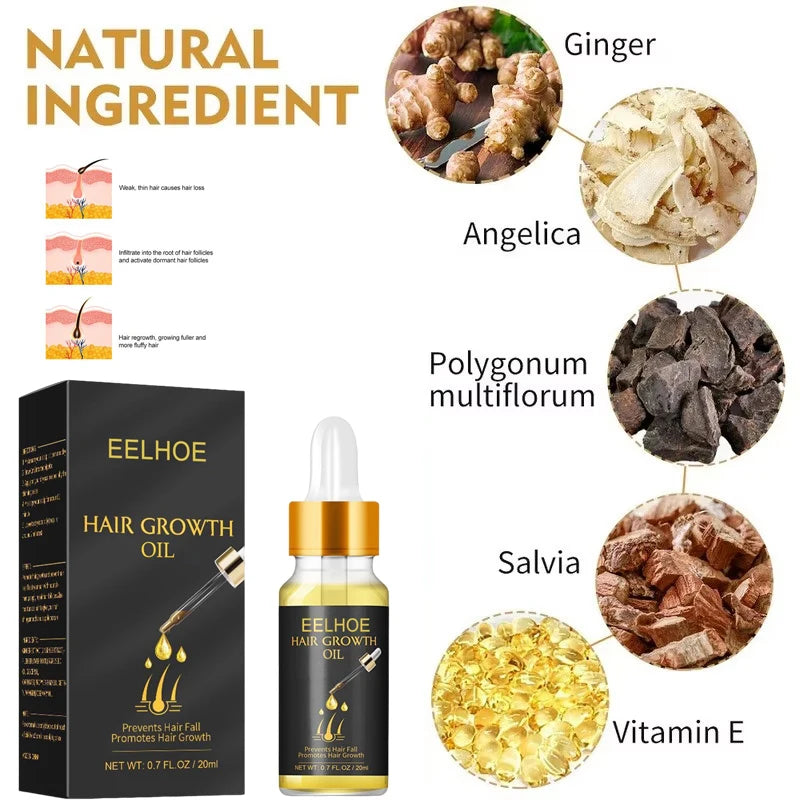Fast Hair Growth Serum Hair Regrowth Essential Oil Anti Hair loss Repair Damaged Scalp Women Men Anti Baldness Hair Growth Care