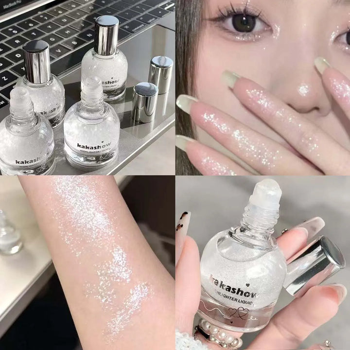 Face Sparkling Highlighter Liquid High Gloss Glitter Body Eye Face Contouring Highlighter Sparkling Waterproof Not Greasy Makeup